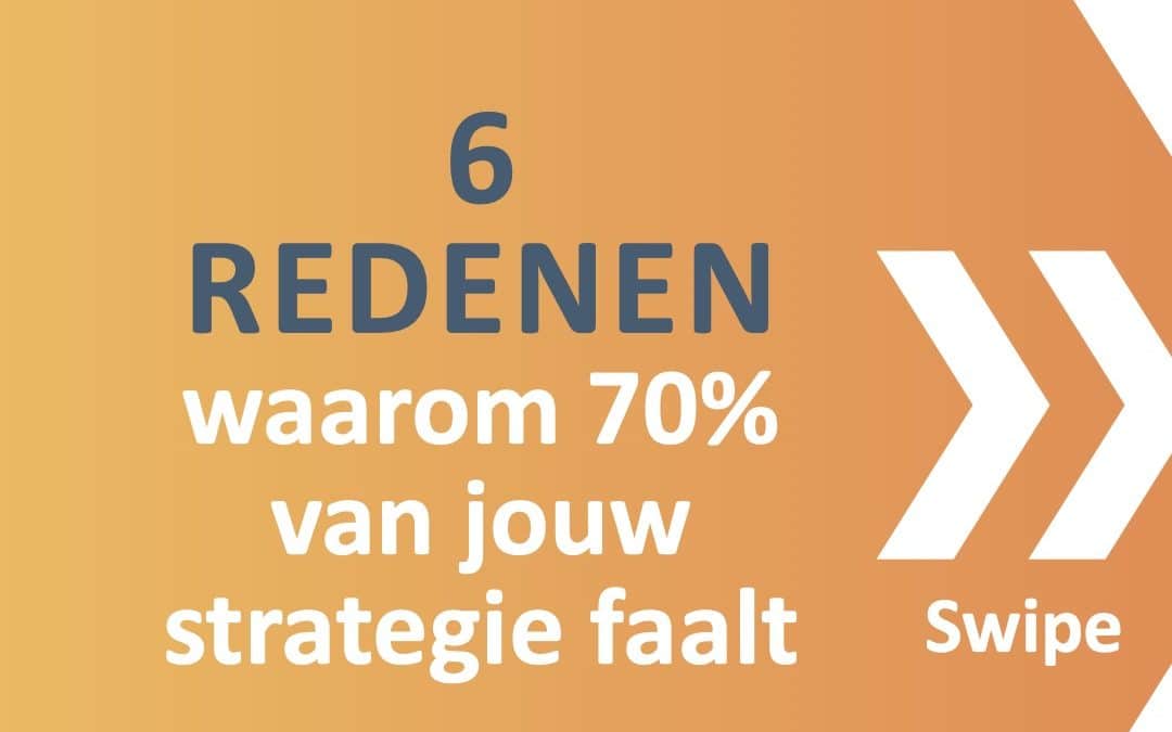 6 redenen waarom 70% van jouw strategie faalt